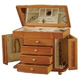 Mele 760-11 - Josephine 11.5 High Jewelry Box in Burlwood Oak