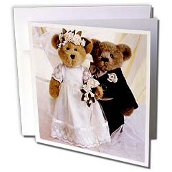 Wedding - Bride and Groom Bears - Greeting Cards-12 Greeting Cards with envelopes