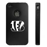 Apple iPhone 4 4S 4G Black Aluminum & Silicone Case Cincinnati Bengals