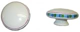 Dresser Knob Oversized 4" Hand Painted Wood Knob with Red, Blue and Green