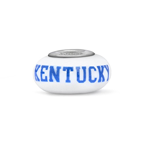 University of Kentucky Wildcats Fenton Glass Bead Fits Most European Style Charm Bracelets
