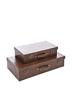 JLINE Set Baúl 2 Uds. Marrón