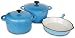 Paylesscookware Frange Blue 5-piece Classic Cast Iron Cookware Set