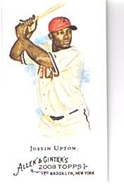 2008 Topps Allen and Ginter Mini #40 Justin Upton - Arizona Diamondbacks (Baseball Cards)