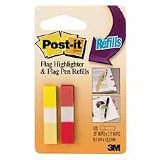 Flags, Refill, 1 Pad/50 Red, 1 Pad/50 Yellow, 1-1/2x1/2, Sold as 1 pack