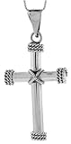 Sterling Silver 2 Large Tubular Cross Pendant