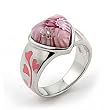 Pink Color Millefiori Heart Ring
