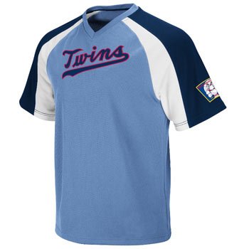 Minnesota Twins Majestic Cooperstown Light Blue V-Neck Crusader Jersey - S