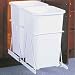 Kitchen & Housewares : 35 Quart Double Bin Slide-Out Waste Bins - White
