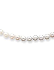 14k Yellow 20in Gold 5-5.5mm White Akoya Saltwater Cultured Pearl Necklace.