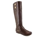 LEATHERETTE KNEE HIGH BUTTON BOOT