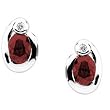 14K White Gold Mozambique Garnet and Diamond Earrings