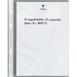 Produkt-Bild: 5 Star 809731 Prospekth&uuml;llen DIN A5, genarbt gepr&auml;gt oben 60my PP Inh.100