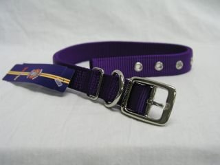 HAMILTON DOUBLE NYLON DOG COLLAR HOT PURPLE 1 X 18