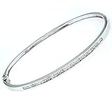 1/2 Carat 14K White Gold Diamond Bangle
