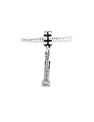 Sterling Silver Chicago Sears Tower Dangle Bead Charm