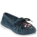 Ladies' Minnetonka Moccasins Suede Thunderbird Moc with Boat Sole, BLUE, 9