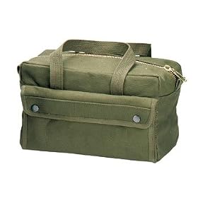 Olive Drab G.I. Type Brass Zipper Mechanics Tool Bag