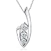 14k White Gold 0.50ctw. J Mount Three-Stone Diamond Pendant with 18 Box Chain