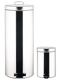 Brabantia Pedal Bin Brilliant Steel 30 litre & 3 litre set