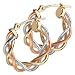 14kt. Gold, Tri Color Fashion Hoop Earrings