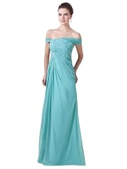 Chiffon Off the Shoulder Applique Sheath Floor Length  Dress