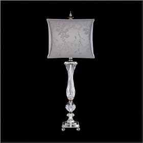 Schonbek Bocina Pewter Finish Crystal Buffet Table Lamp