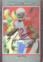 Edgerrin James, Arizona Cardinals, 2007 Bowman Chrome Autographed Card