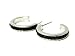 Silvertone 20mm Black Crystal Hoop Earrings title=
