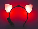 【光る猫耳】【レッド】これをつければ簡単にコスプレ気分♪LEDカチューシャ