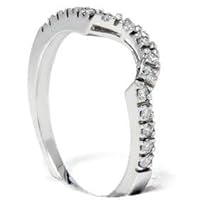 .25CT Curved Diamond Notched Wedding Ring Enhancer 10K