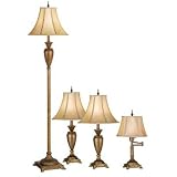 The Mercer Four Piece Lamp Set in Gold Straw Applewood