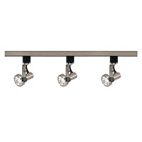 Nuvo Lighting TK353 3-Light Line Voltage 50-Watt MR16 GU10 Base, Gimbal Ring Track Light Kit, Brushed Nickel