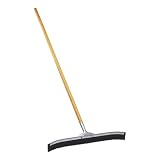 Gamma Bent Floor Squeegee with Wooden Handle, Black