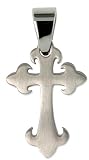 1' (25 mm) Surgical Steel Fleur-de-lis Cross