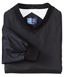 Personalized custom embroidered female golfer design on nylon windshirt, youth large 14-16, black
