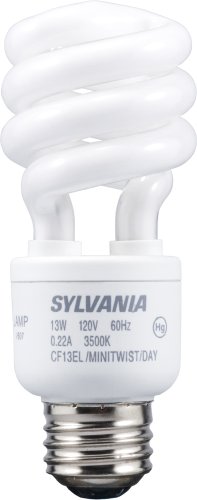Tools: SYLVANIA Daylight MiniTwist 13W Compact Fluorescent Lamp with Integral 120V Ballast, Medium Screwbase, 3 Pack # CF13ELMINITWIST/DAY/BL/3