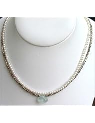 Dual strand Pearl, Silver and Fluorite