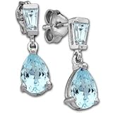 Dangle Drop Design Aquamarine Earrings