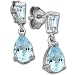 Dangle Drop Design Aquamarine Earrings