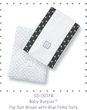 SwaddleDesigns Baby Burpie Set-Brown with Blue Dots & Polka Dots