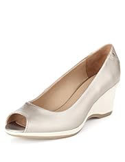 Footglove™ Original Leather Peep Toe Sporty Wedge Shoes