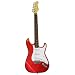 Austin Bazaar 39 Inch Transparent Red Electric Guitar with Carrying Bag and Accessories