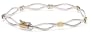 14k White Gold w/ Yellow Gold Bands Bracelet, 7"