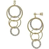 1/4ctw Diamond Two Tone Circle Earrings