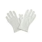 Soft White Lintless Lightweight Cotton Gloves, One Size, Pack of 12 Pairs