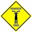REINDEER CROSSING sign * christmas santa
