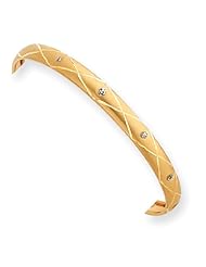 14k Rhodium 4mm D/C And Satin Flexible Baby Bangle
