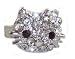 Hello Kitty Ring with Clear Crystal Bow - Adjustable Band
