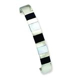Sterling Silver 10mm Onyx and Mother of Pearl Hinged Bangle